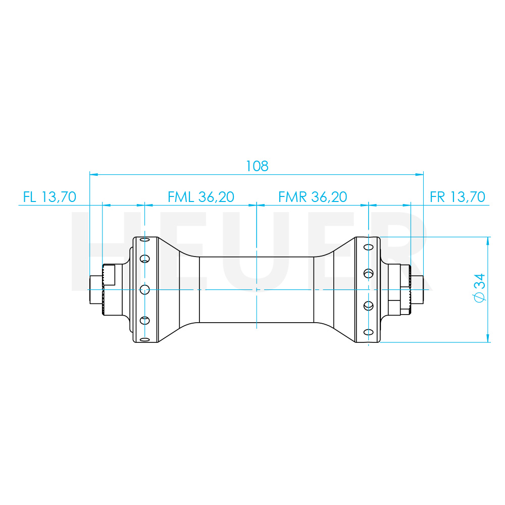 Strassennabe Bremsflanke vorne Straightpull RR32VAE2 Heuer Datenblatt Hauptansicht